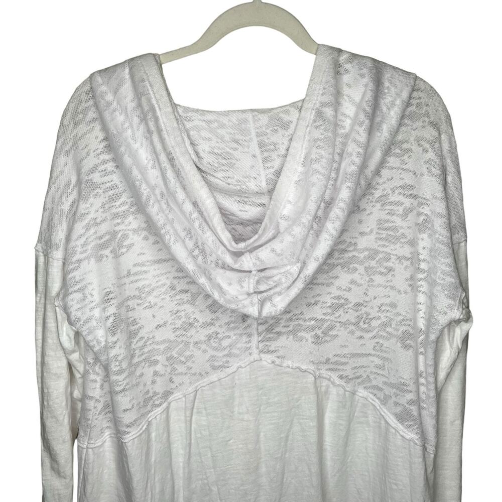 Neon Buddha White Cotton Blend Button up Hoodie with pockets Size Small - Picture 6 of 8